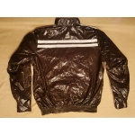 New shiny nylon wet look vintage jacket interstripes wind coat